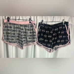 Bebe Two Loungewear, Sleepwear, PJs, Logo Hearts Shorts Black + Grey Size L
